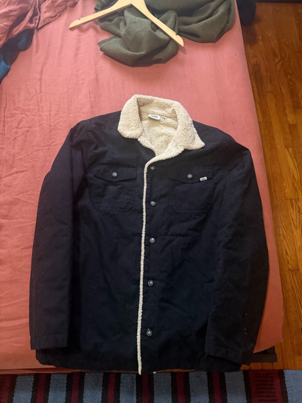 Vans Black Jacket with Cream Sherpa Lining